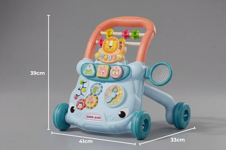Andador para bebé con centro de actividades, juguete interactivo para aprendizaje, desarrollo motor y seguridad en primeros pasos.