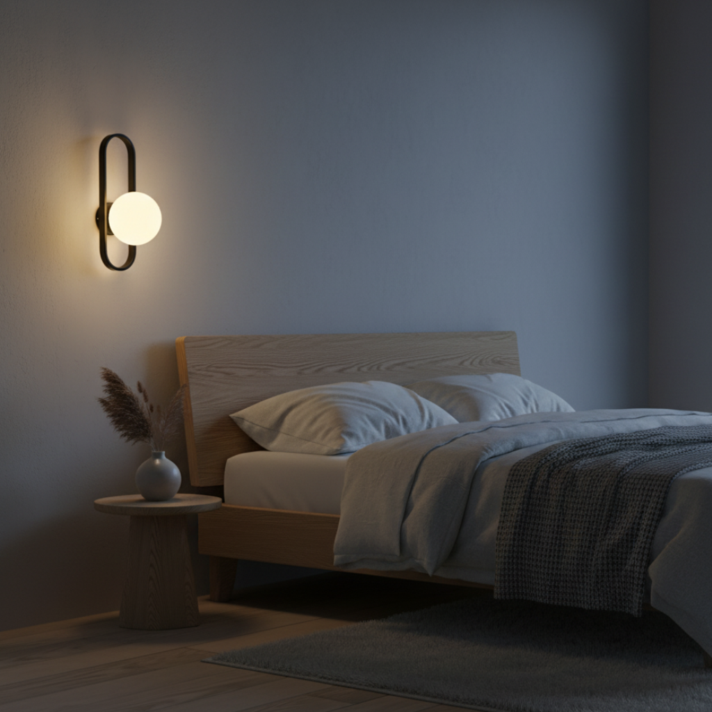 Luz de vidrio para pasillo. Aplique de pared moderno que ilumina con un toque acogedor LED.