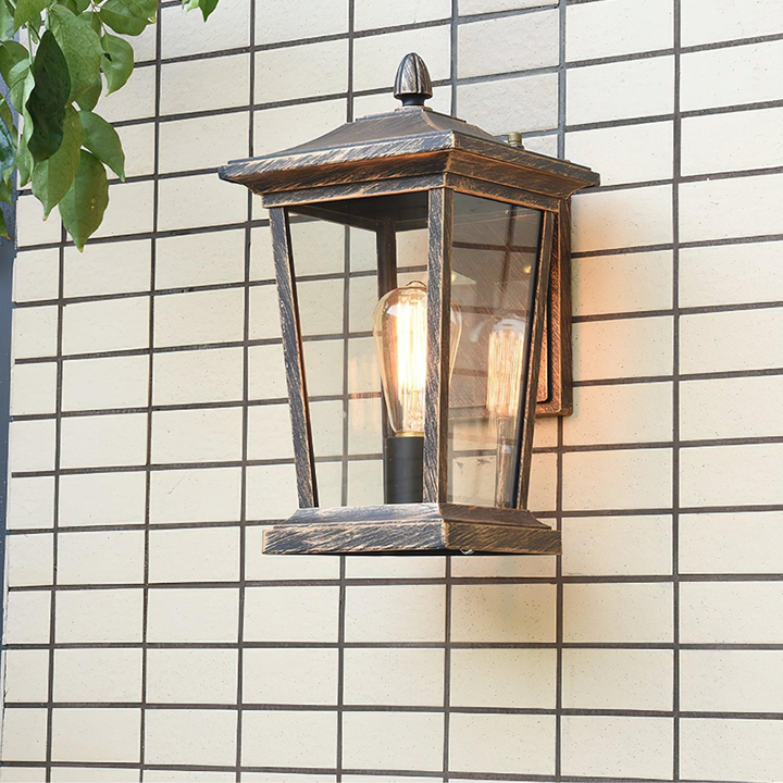 Luz exterior de aluminio impermeable, estilo industrial, para decoración.