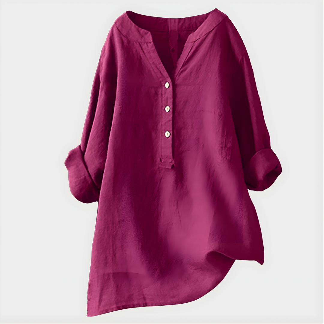 Blusa de mujer con cuello en V, diseño elegante y moderno para cualquier ocasión, moda femenina.
