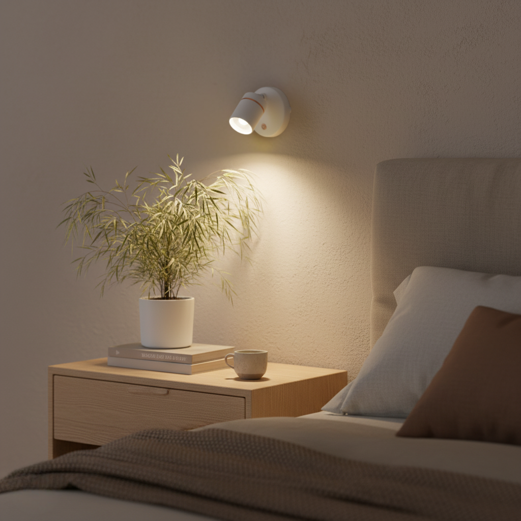 Luz decorativa LED inalámbrica, foco ajustable para resaltar rincones del hogar.