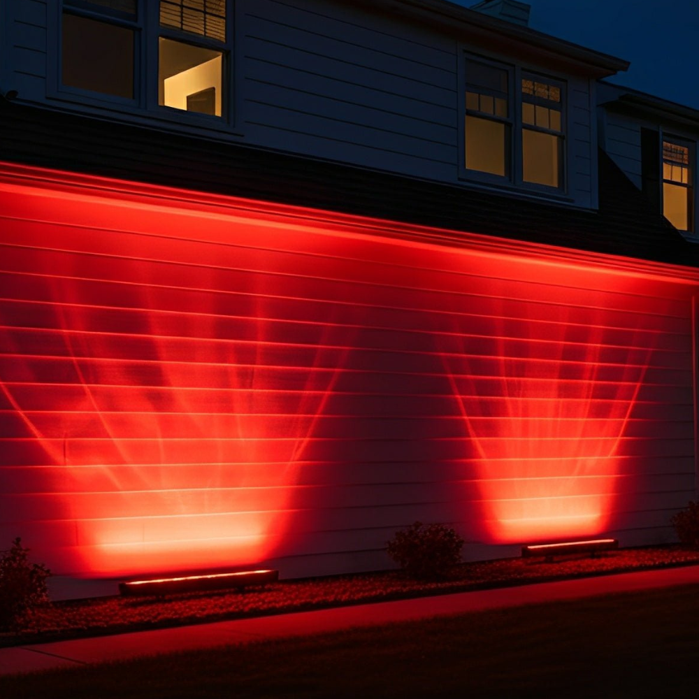 Iluminación exterior LED RGB para jardín, con efecto ola dinámico. Luz de pared impermeable IP65.