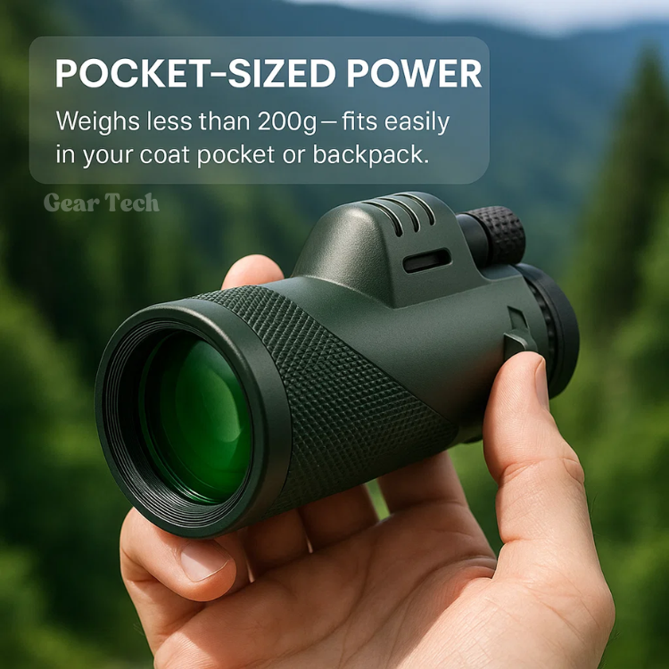 Monocular resistente a intemperie, óptica clara HD 600x, perfecto para observación y fotografía.
