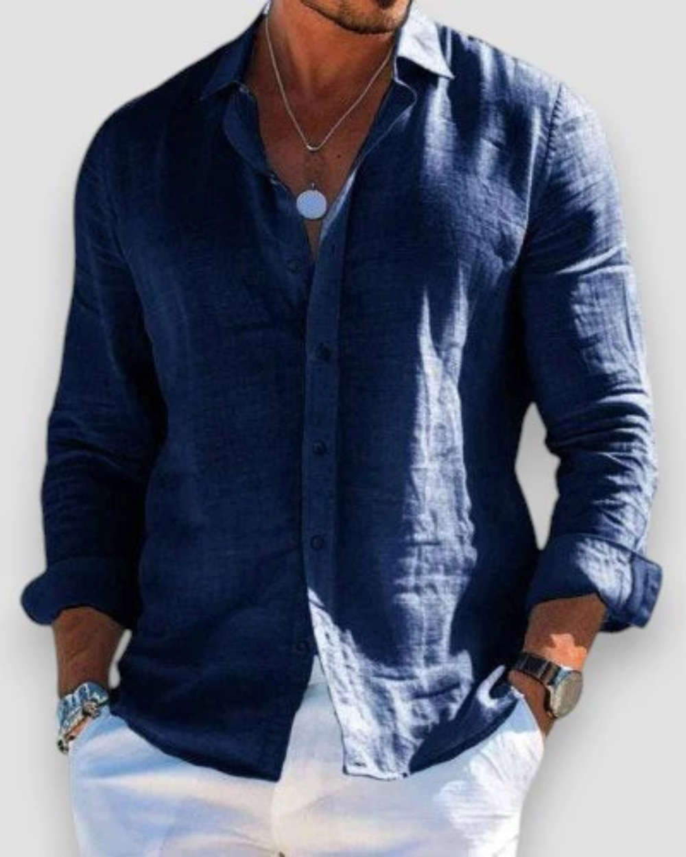 Camisa casual de hombre en tallas grandes, elegante y cómoda para el día a día, moda versátil.