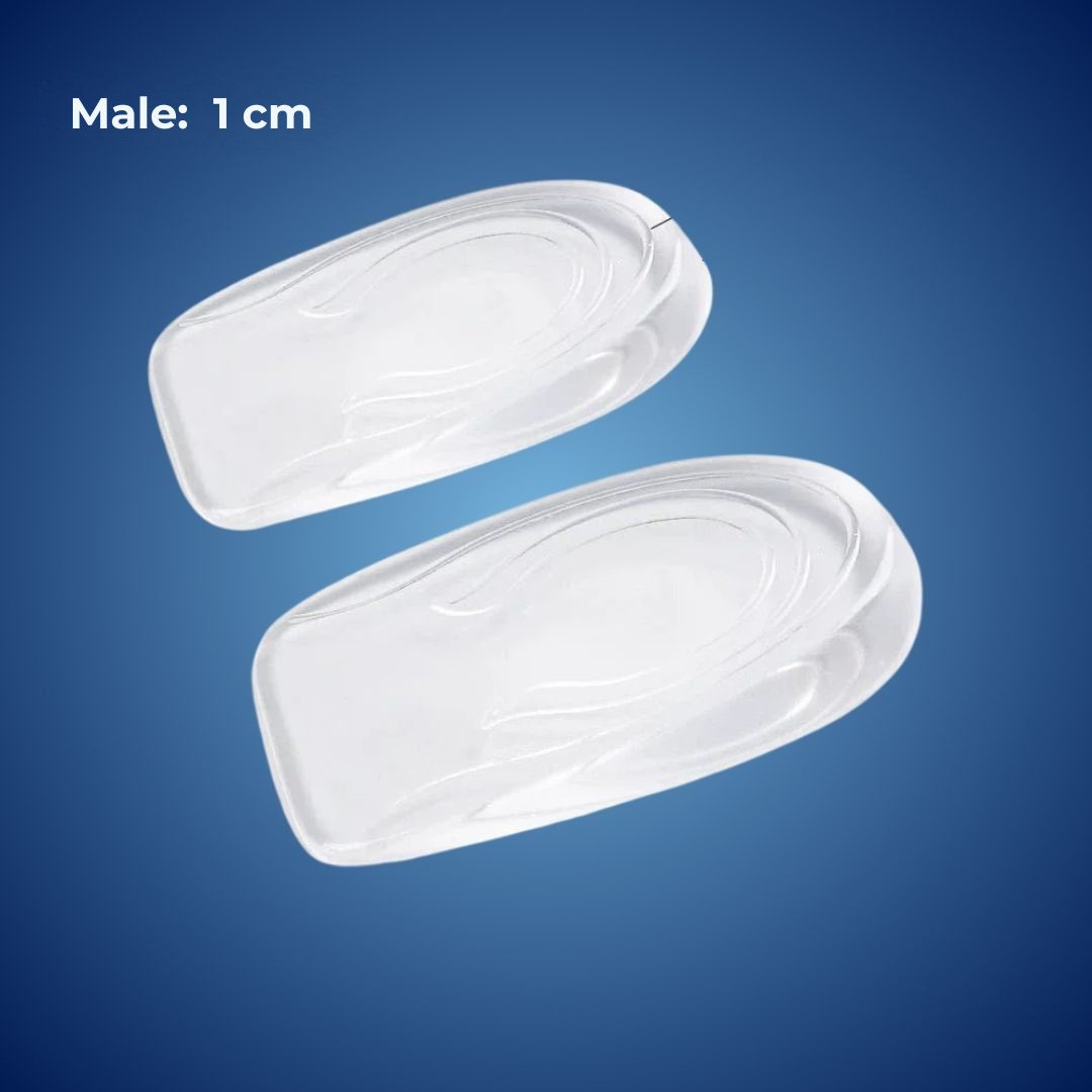 Elevadores de talón de gel unisex, ofrecen amortiguación superior y alivio eficaz para fascitis plantar.