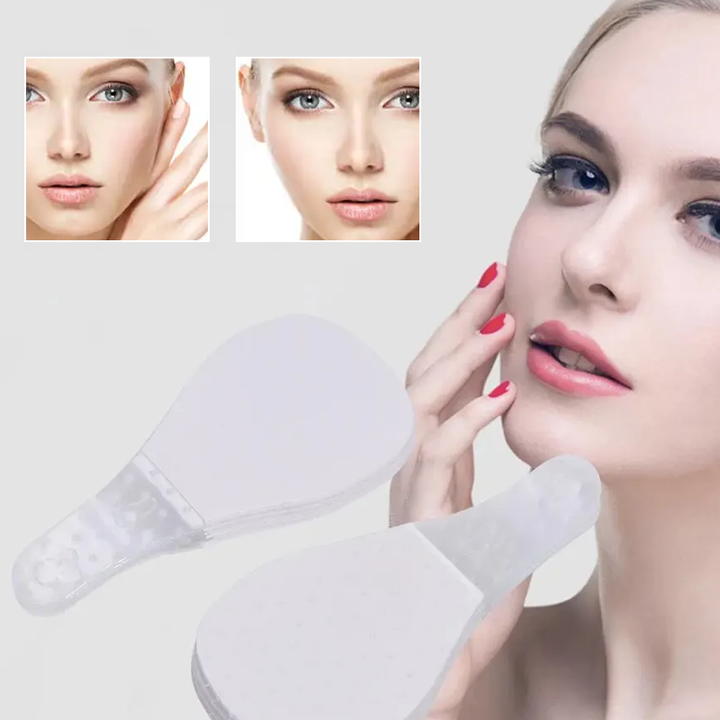 Cuidado facial con parches hipoalergénicos para piel firme y sin arrugas.