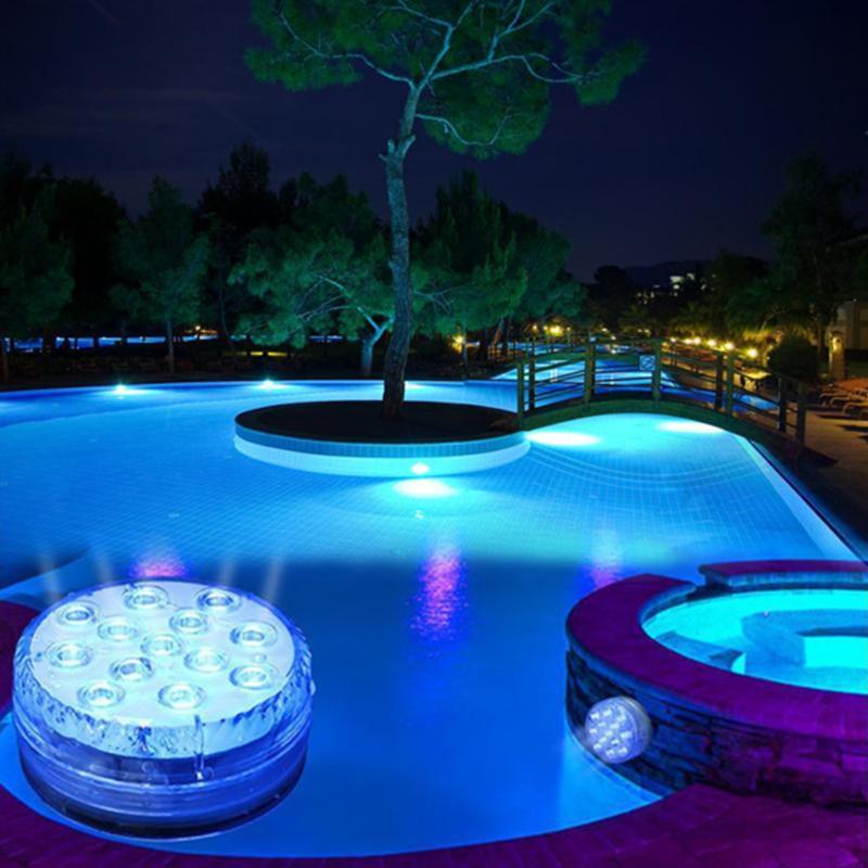Luces LED sumergibles e impermeables para decoración de exteriores, piscinas y fuentes.