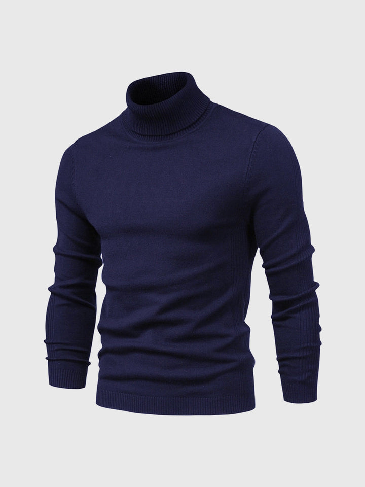 Jersey de hombre slim fit cuello alto, tejido suave, ideal para clima frío.