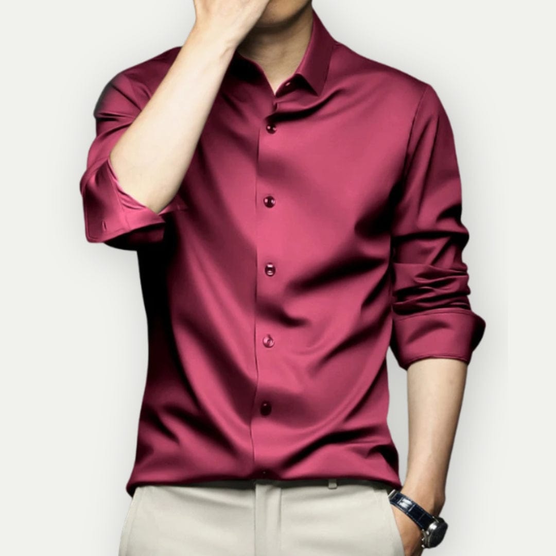 Camisa de vestir de hombre duradera, sin arrugas y fácil de mantener, para la moda masculina.