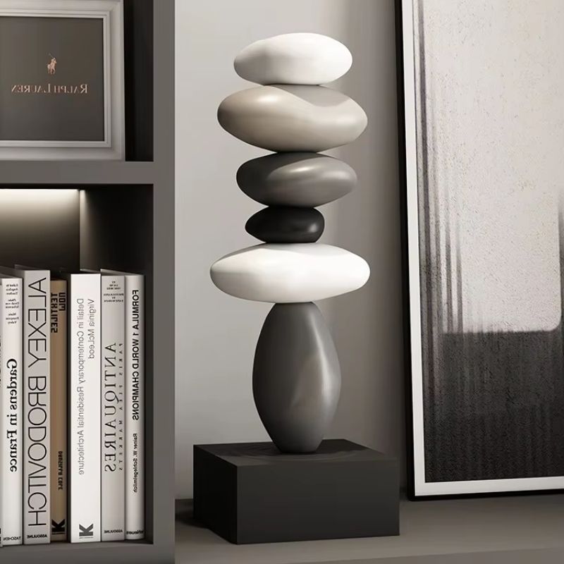 Escultura minimalista Zen para decorar el hogar, promoviendo la paz mental y el equilibrio visual.