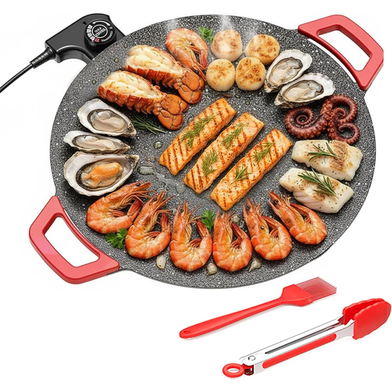 Parrilla eléctrica sin humo para interiores, ideal para una cocina limpia y asado saludable.