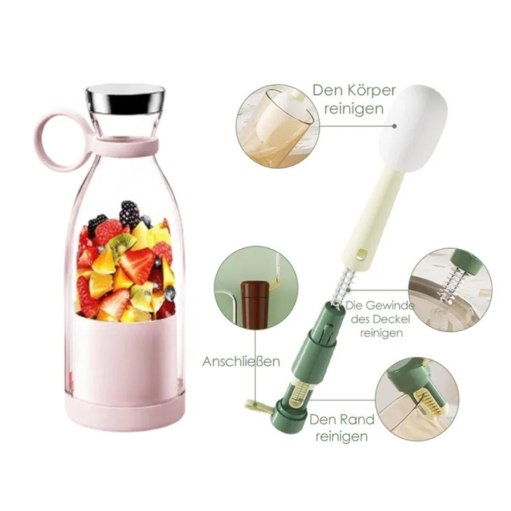 Licuadora personal con carga USB. Prepara tus jugos y batidos favoritos en cualquier lugar, fácilmente.