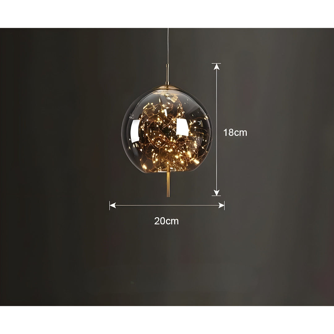 Iluminación LED de estrellas, lámpara colgante moderna con alta eficiencia energética.