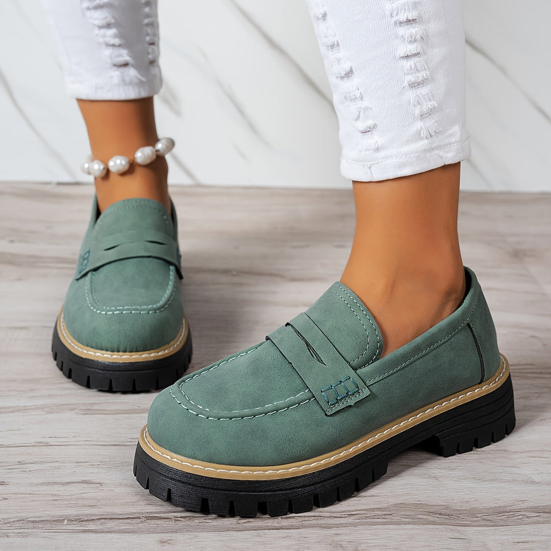 Mocasines casuales para mujer, suela gruesa, plataforma, perfectos para otoño.