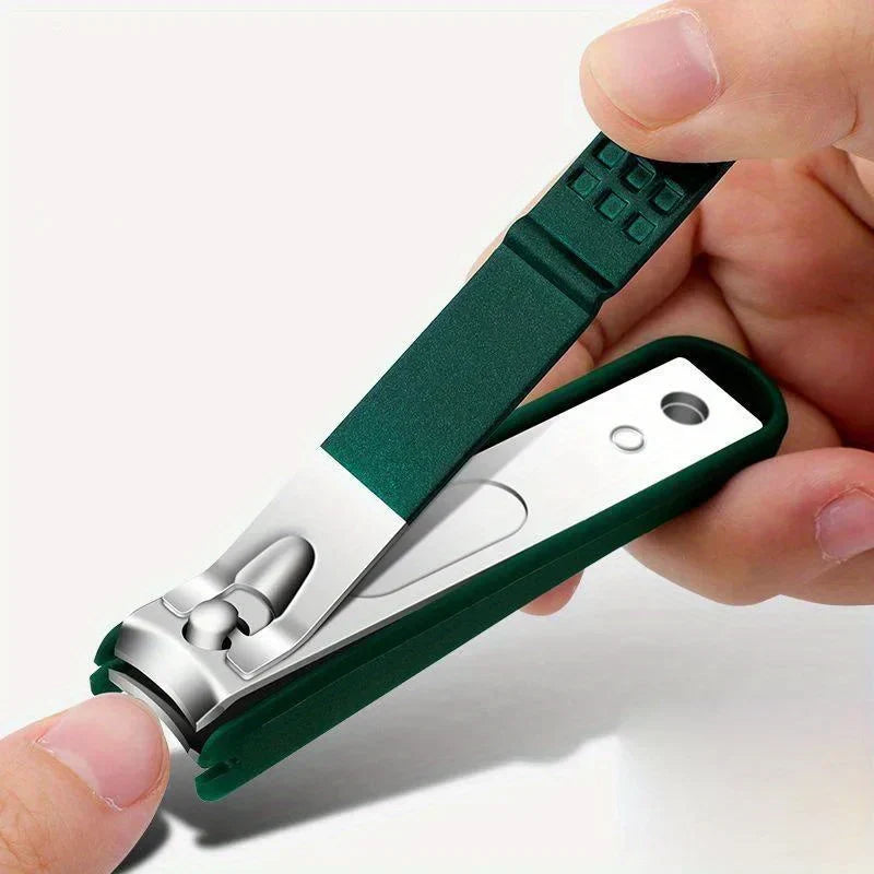 Cortauñas de acero inoxidable anti salpicaduras para pedicura y manicura, set completo de cuidado personal.