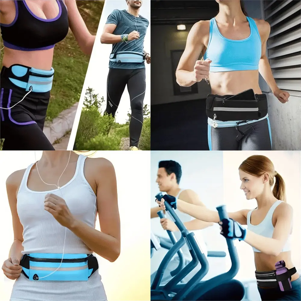 Riñonera deportiva unisex para running. Bolsa de cintura ligera y segura para el móvil y llaves.