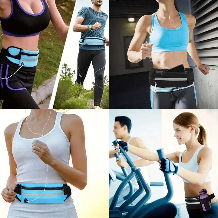 Riñonera deportiva unisex para running. Bolsa de cintura ligera y segura para el móvil y llaves.