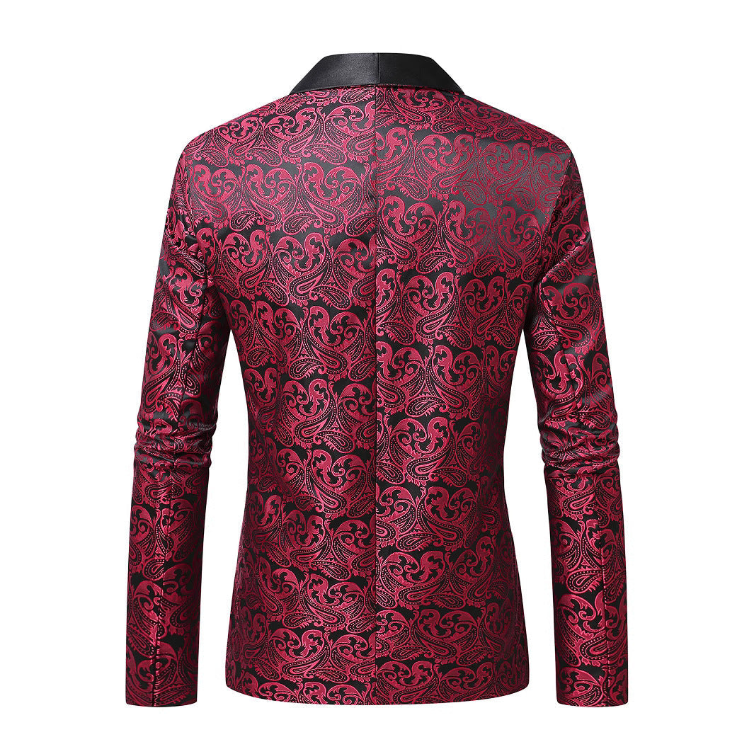 Chaqueta slim fit hombre con tejido jacquard. Diseño elegante y casual, ideal para moda masculina.