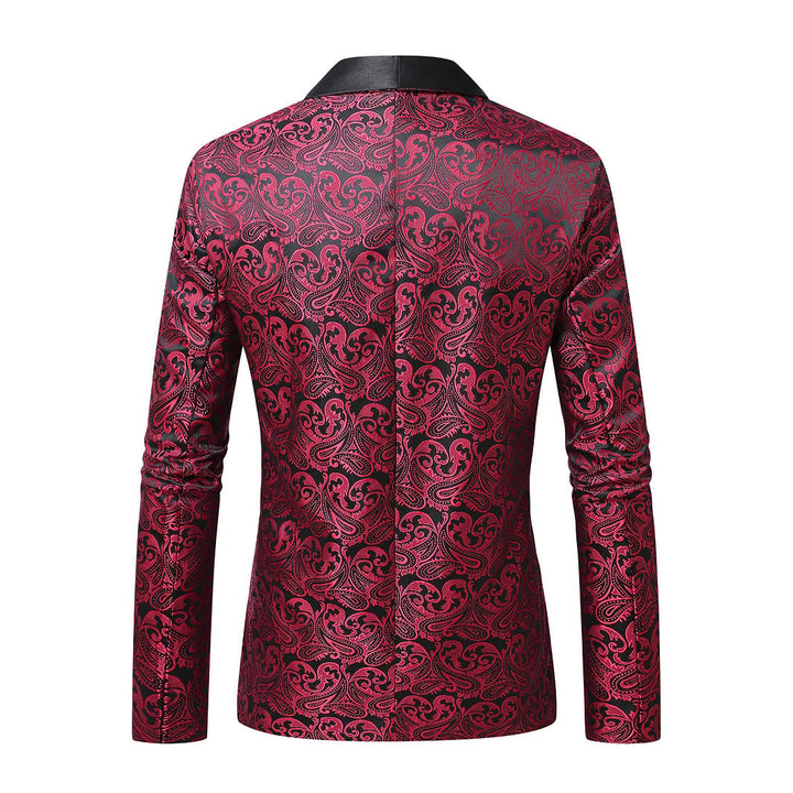 Chaqueta slim fit hombre con tejido jacquard. Diseño elegante y casual, ideal para moda masculina.