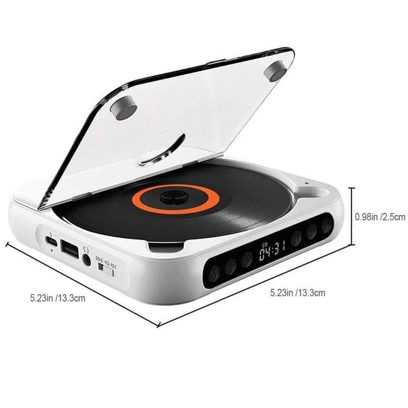 Escucha tus CDs y MP3 con el reproductor portátil Bluetooth, audio Hi-Fi y batería USB-C.