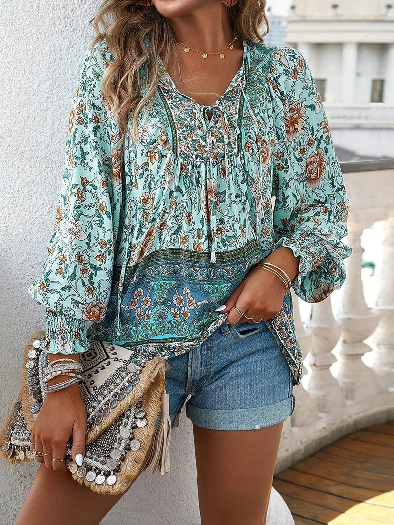 Top floral bohemio para mujer, prenda ligera y cómoda, ideal para el verano.