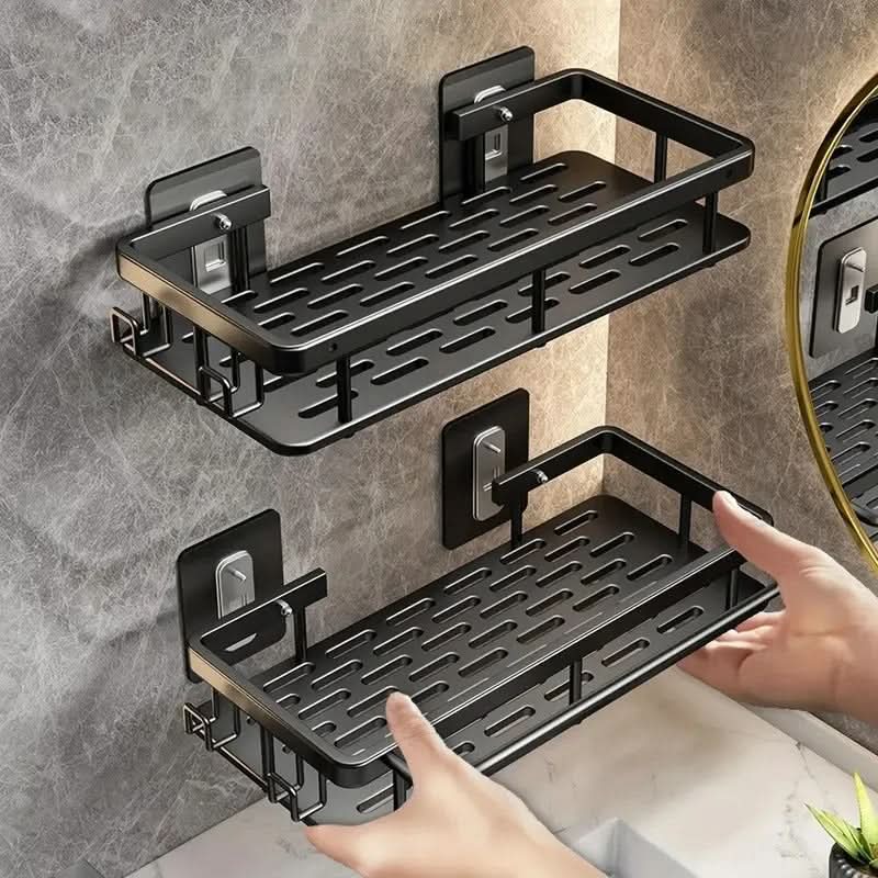Estante adhesivo de baño para organización. Sin taladrar, duradero y con diseño moderno, ideal para la ducha.