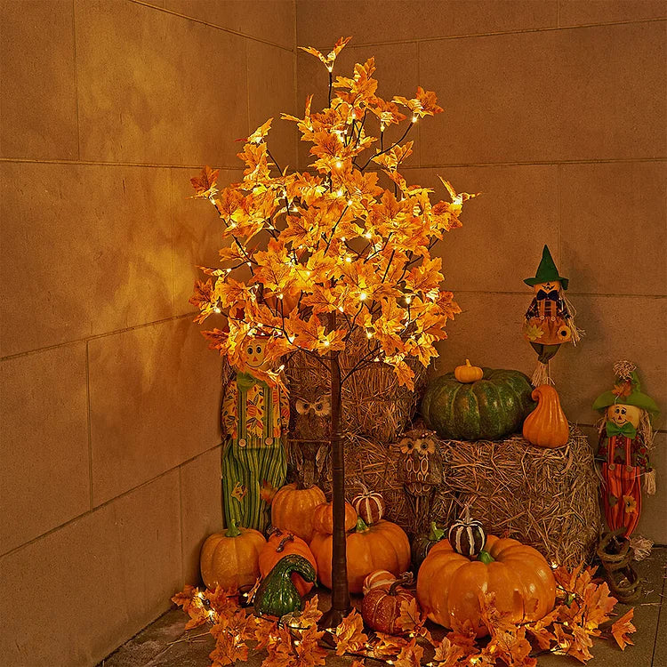 Luces LED de árbol artificial para decoración de otoño, iluminación ambiental para cualquier estancia.