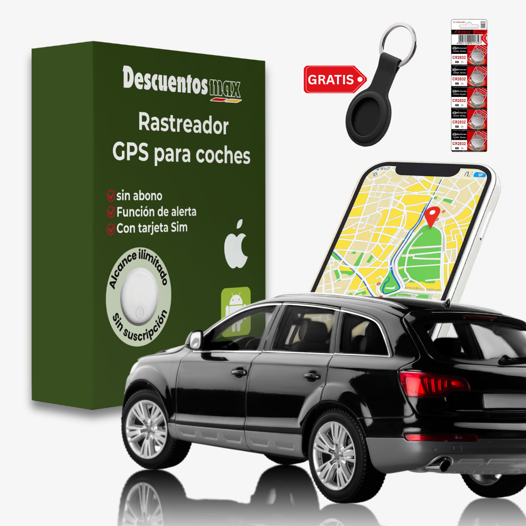 Rastreador GPS para coche sin suscripción. Dispositivo discreto y resistente para seguridad vehicular antirrobo.