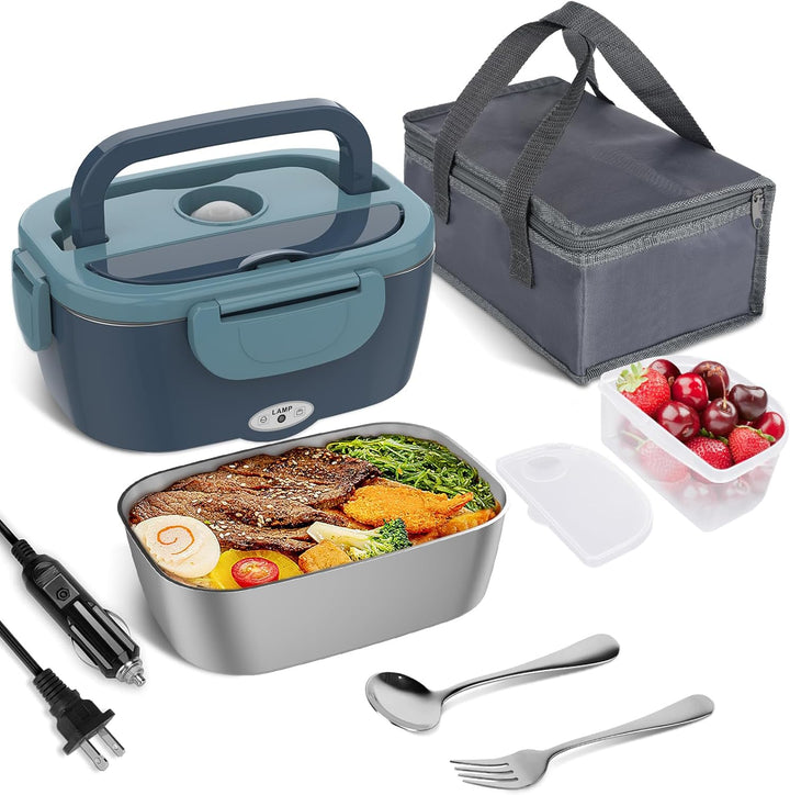 Caja de almuerzo eléctrica portátil para calentar comidas en oficina, coche o viaje. Fiambrera caliente.