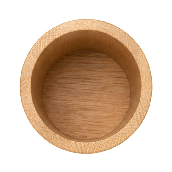Organizador de madera de roble para escritorio, accesorio redondo para lápices y bolígrafos.