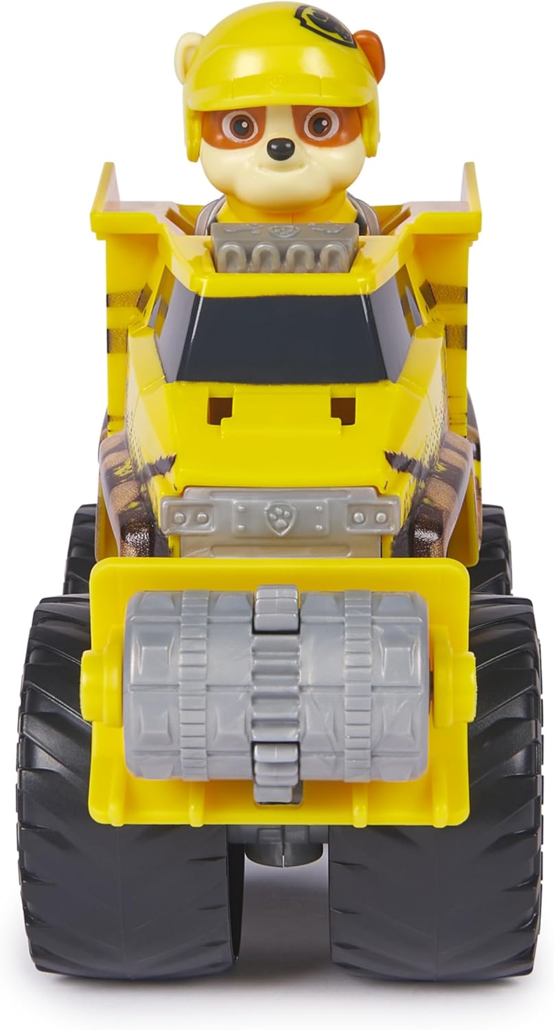 Rubble de la Patrulla Canina en su bulldozer de rescate. Juguete vehículo constructor para niños.
