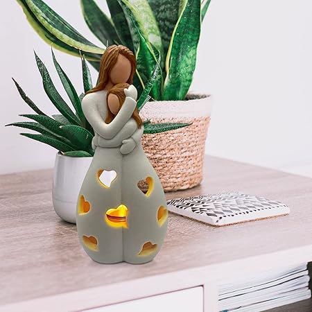 Lámpara de noche corazón, amor de madre e hijo. Perfecta para decoración de dormitorio y una iluminación ambiente acogedora.