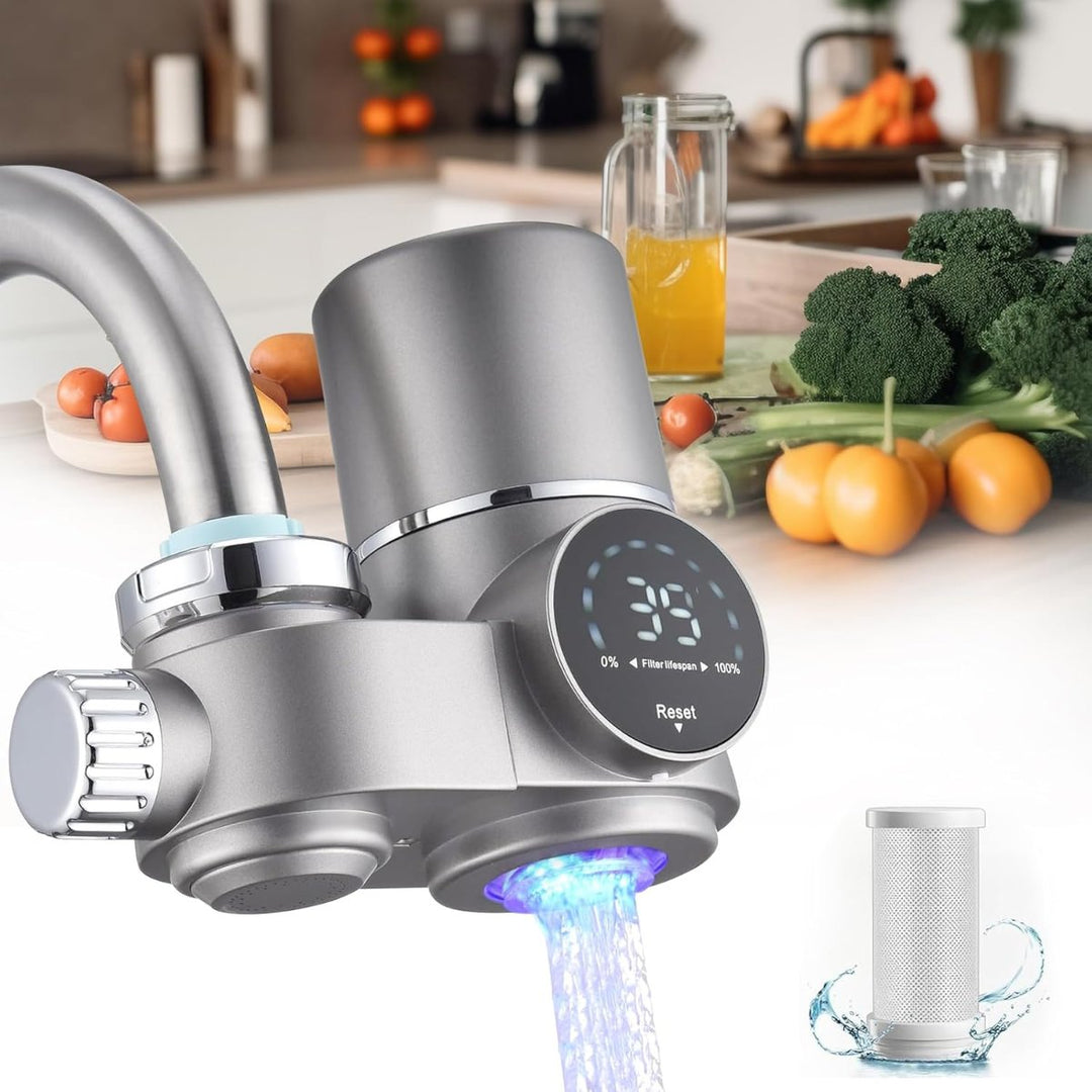 Purificador de agua de grifo fácil de instalar. Disfruta de agua potable limpia en tu hogar.