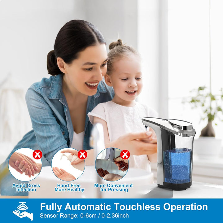 Fácil higiene en el hogar con dispensador de jabón automático para manos, en cocina y baño.