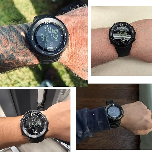 Reloj LED digital para hombre con pantalla clara, impermeable y resistente. Perfecto para condiciones extremas y deporte.