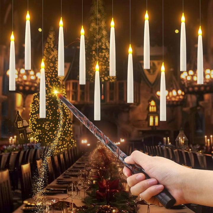 Decoración interior con velas LED flotantes de luz blanca cálida, seguras y versátiles.