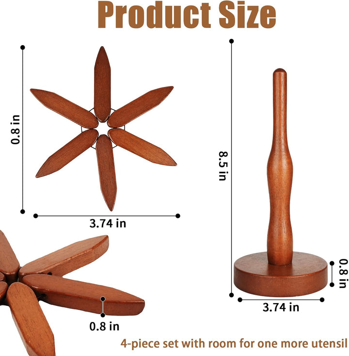 Salvamanteles de madera natural expandible, resistente al calor para proteger tu mesa con estilo.