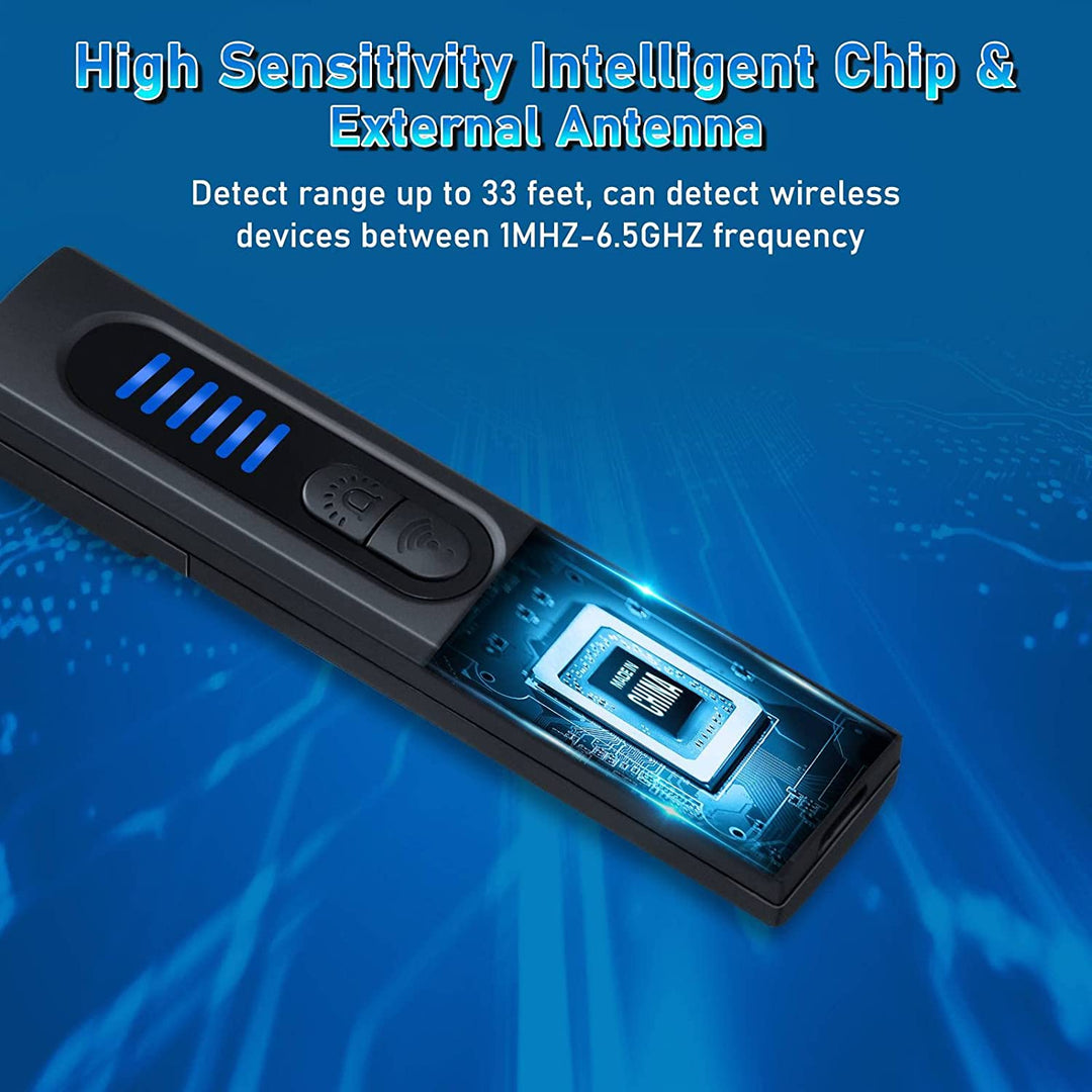 Gadget de seguridad RF, compacto y fácil de usar, para detectar cámaras y micrófonos ocultos.