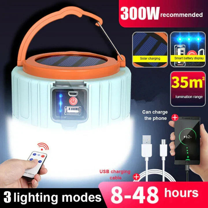 Linterna LED compacta y portátil para senderismo. Luz de emergencia recargable e impermeable para exteriores.