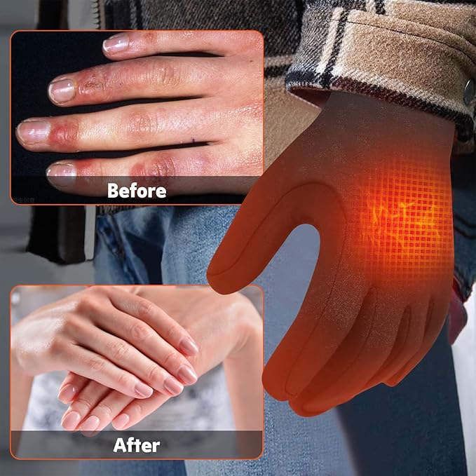 Guantes calentados para motocicleta. Ofrecen calor en invierno, ideales para viajes y deporte exterior.
