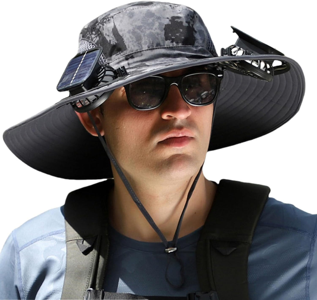 Gorra con ventilador solar integrada. La mejor protección anti-UV para tus aventuras al aire libre.