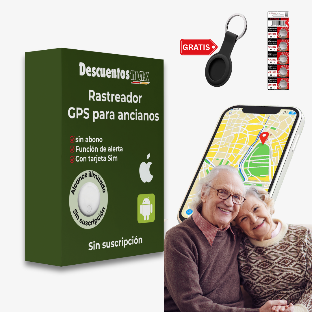 Rastreador GPS discreto para mayores, ofrece seguridad y localización precisa sin suscripción mensual.