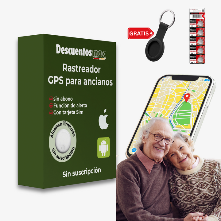 Rastreador GPS discreto para mayores, ofrece seguridad y localización precisa sin suscripción mensual.