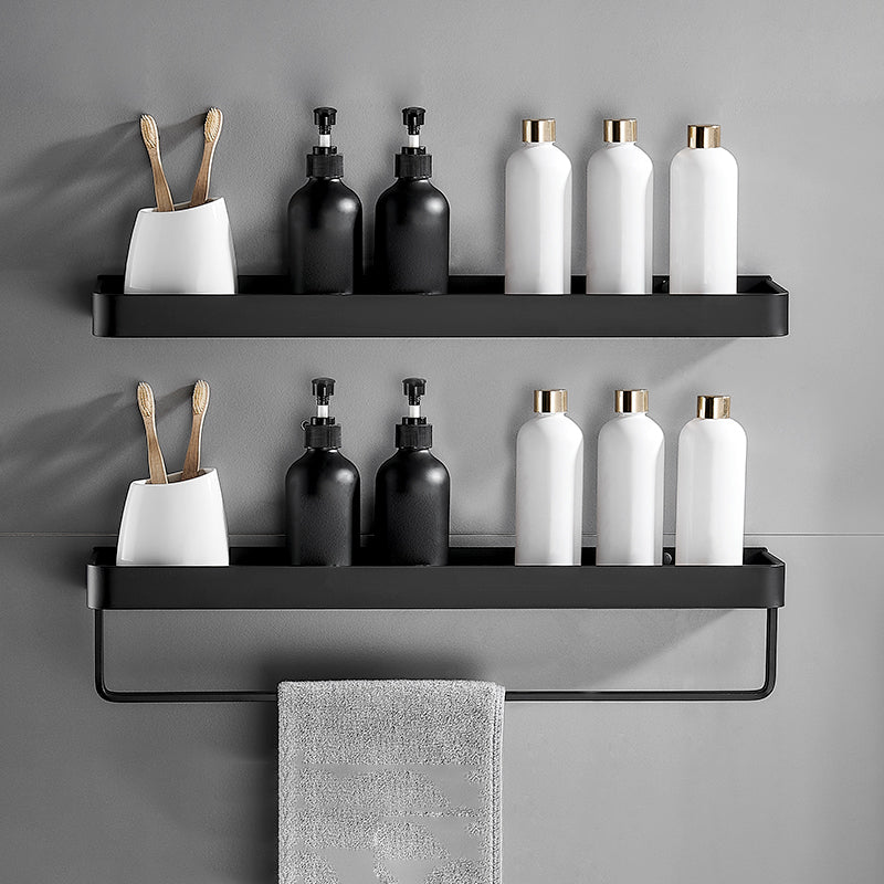 Decora y organiza: estante de baño negro mate de alta calidad.