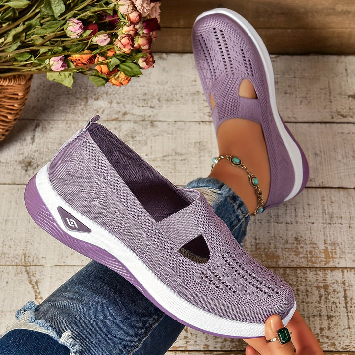 Zapatillas transpirables y ligeras para mujer. Sin cordones, ergonómicas, ofrecen confort para caminar a diario.
