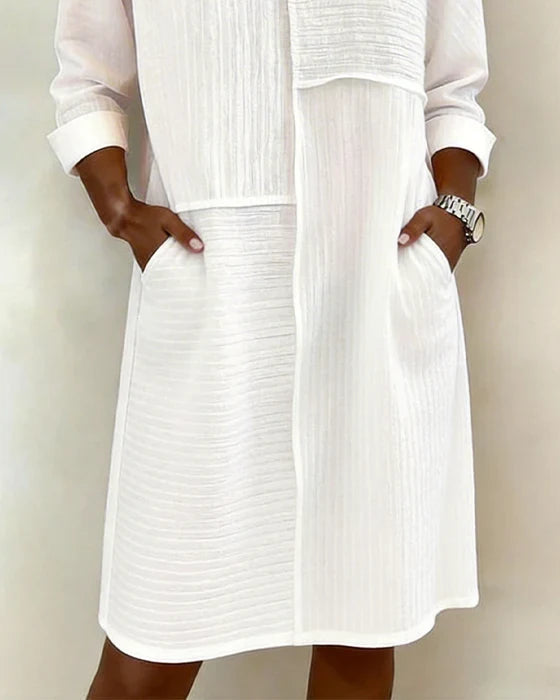 Vestido de algodón y lino para mujer, confortable y transpirable, ideal para disfrutar del verano.