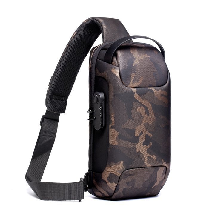 Bolso de seguridad impermeable con USB, perfecto para ciclismo y viajes.