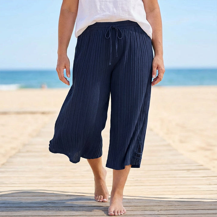 Pantalones de mujer ligeros y fluidos, pierna ancha para una comodidad veraniega inigualable, estilo casual.