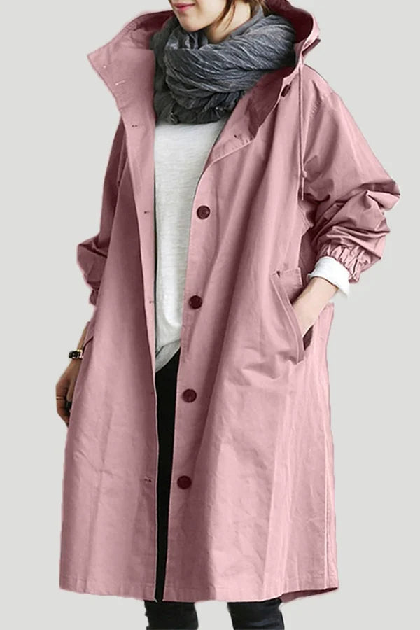 Trench coat casual oversize impermeable, perfecto para el día a día en moda mujer con confort.