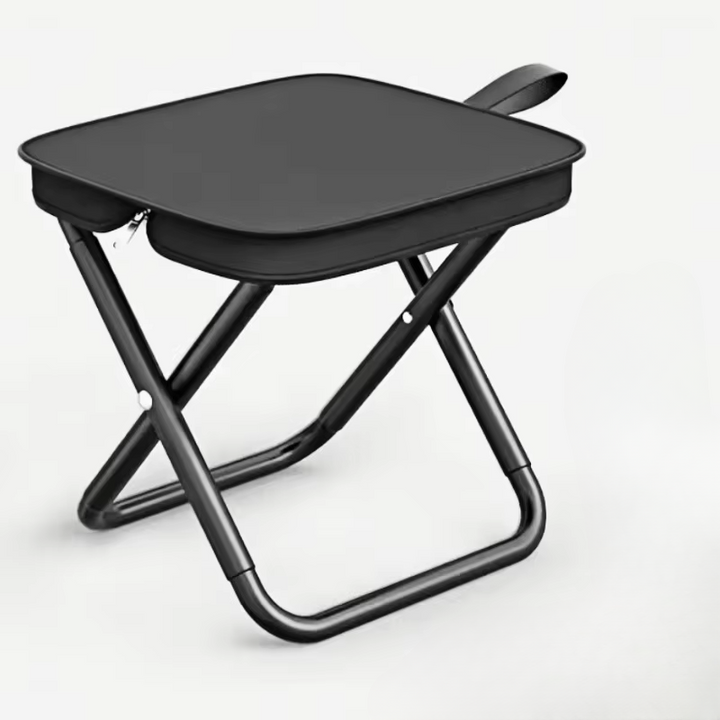 Taburete plegable portátil para camping, senderismo y pesca. Ligero, compacto y resistente para exterior.